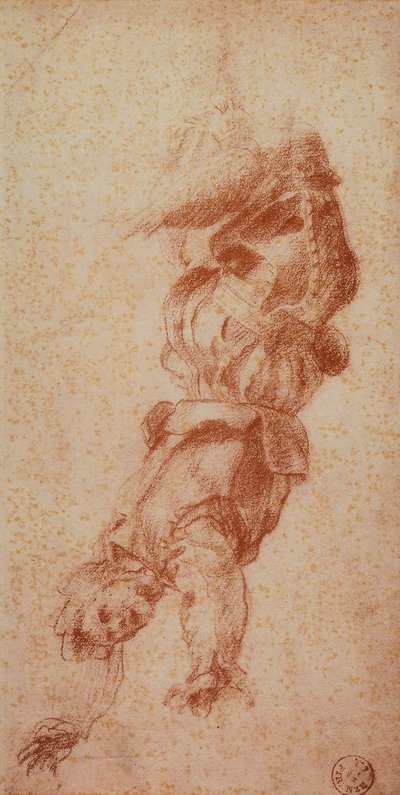 Onde skikkelser; tegning af Andrea del Sarto. Kabinet for tegninger og tryk, Uffizi Gallery, Firenze af Andrea del Sarto