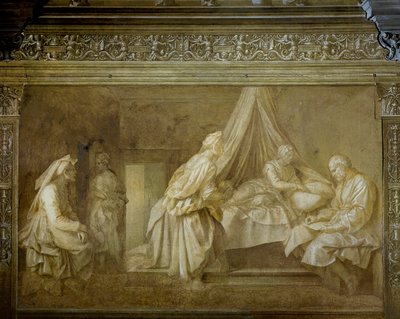 Stories of St John af Andrea del Sarto (1486-1530), fresco, Detail, Cloister of Scalzo, Firenze af Andrea del Sarto