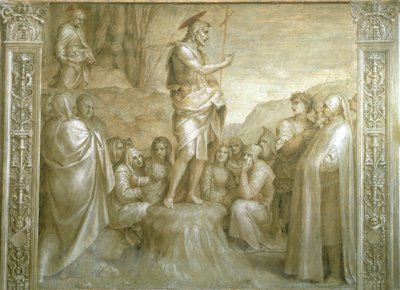 Stories of St John af Andrea del Sarto (1486-1530), fresco, Detail, Cloister of Scalzo, Firenze af Andrea del Sarto