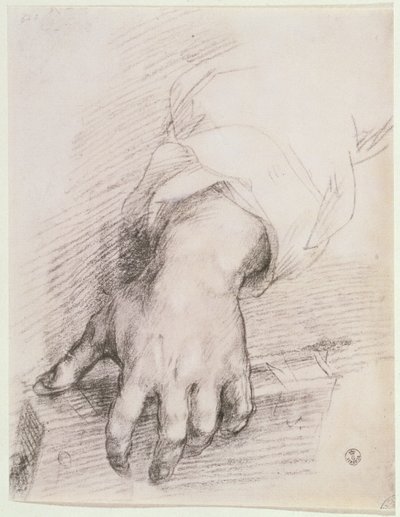Studie af en hånd til Harpens Madonna (kridt på papir) af Andrea del Sarto