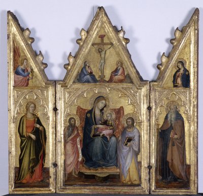 Triptykon med Madonna og barn, ca. 1400 (tempera på træ) af Andrea di Bartolo