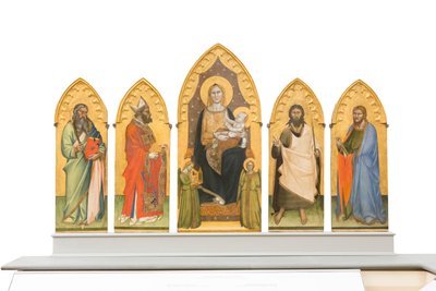 Madonna og Child troner med helgener af Andrea di Cione Orcagna