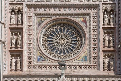 Rose vindue, Santa Maria Assunta-katedralen, Orvieto, Umbrien, Italien af Andrea di Cione Orcagna