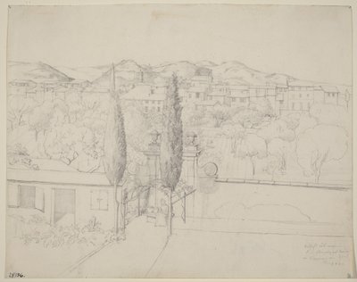 Udsigt fra mit vindue, via valfonda i Firenze (Gardens in Florence Seen from the Artist