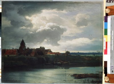 ""Landskab ved en flod"" (Landskab med en flod) Maleri af Andreas Achenbach (1815-1910) 1866 Sankt Petersborg, Eremitagemuseet af Andreas Achenbach