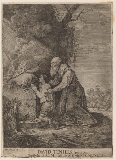 Isaks offer af Andreas Altomonte, after David Teniers the Younger