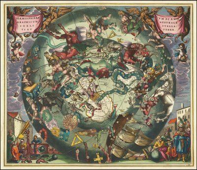 Himmelkort over den sydlige himmel fra 1660 af Andreas Cellarius af Andreas Cellarius