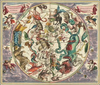 Himmelkort over den sydlige himmel fra 1661 af Andreas Cellarius af Andreas Cellarius