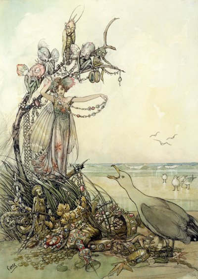 Juveler i vask (pen & blæk, wc, gouache på papir) af Andreas Duncan Carse