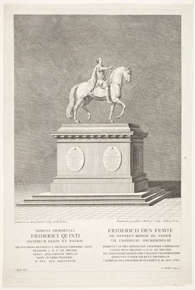 Rytterstatuen af Frederik V på Amalienborg Slotsplads af Andreas Heckel