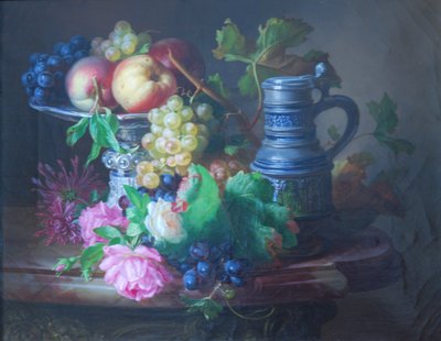 Tysk: Blomster og frugter med kande af Andreas Lach
