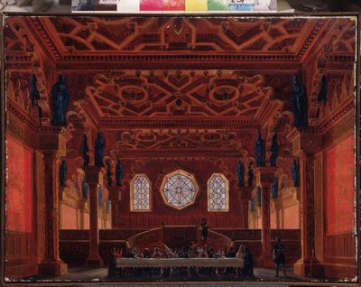 Scenedesign til operaen Ruslan og Lyudmila af M Glinka - Maleri af Andreas Leonhard Roller (1805-1891), olie på lærred af Andreas Leonhard Roller