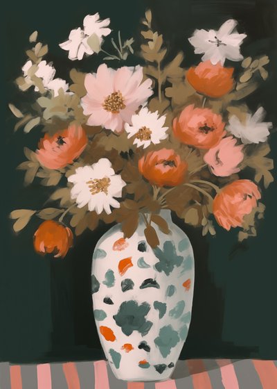Farvestrålende blomster i en vase af Andreas Magnusson