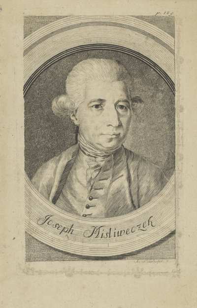 Portræt af komponisten Josef Myslivecek 1737-1781, nr. 1780. af Andreas Niederhofer