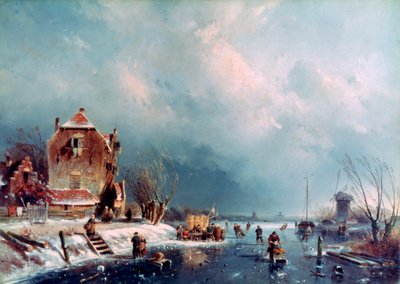 Frozen River, 1787-1870 af Andreas Schelfhout