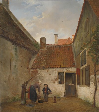 indre gårdhave af Andreas Schelfhout