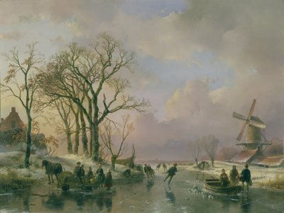 Skøjteløb i Holland af Andreas Schelfhout