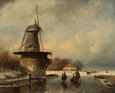 Vinterlandskab af Andreas Schelfhout