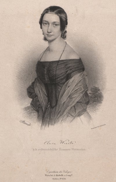 Portræt af Clara Wieck-Schumann 1819-1896, 1838. af Andreas Staub