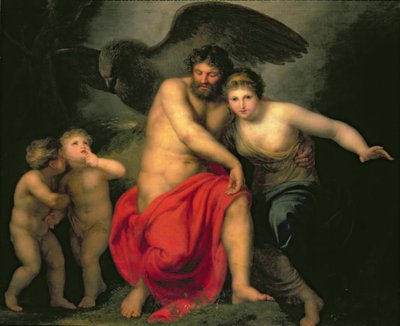 Zeus og Hera på Mount Ida, 1775 af Andreas or Andries Lens