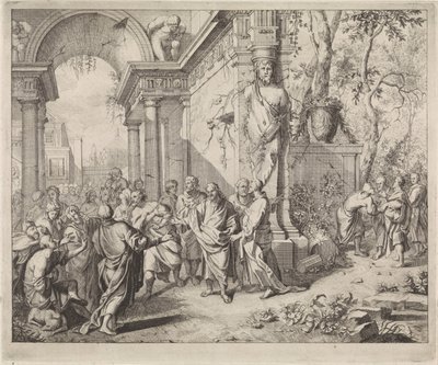 Kristus helbreder to blinde mennesker af Andreas van der Myn (possibly)