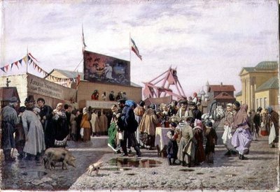 En messe i Tula i Holy Week af Andrei Andreevich Popov