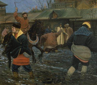 Syttende århundredes Moskva-gade på en helligdag af Andrei Petrovich Ryabushkin