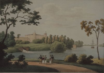 Udsigt over Gatchina-paladset, 1821 af Andrei Yefimovich Martynov