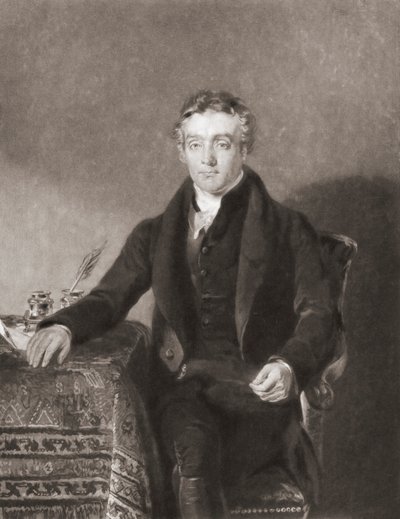 Thomas Chalmers. Portræt. (Print) af Andrew (after) Geddes