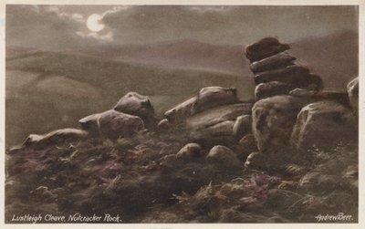 Dartmoor: Lustleigh Cleave, Nutcracker Rock (farvefoto) af Andrew Beer