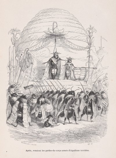 Efter, ind kom liget af vagter bevæbnet med frygtelige stik fra Scener fra P..., ca. 1837-47. af Andrew Best Leloir