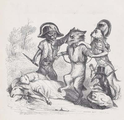 Forfatteren til dette angreb er en sart lille ulv fra Scenes from the Private an..., ca. 1837-47. af Andrew Best Leloir