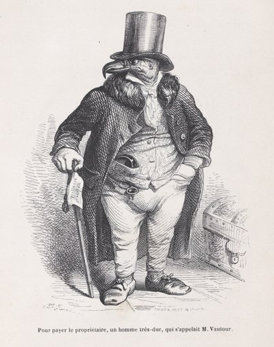 At betale godsejeren, en meget barsk mand, som hed M. Vautour fra Scener fra t..., ca. 1837-47. af Andrew Best Leloir