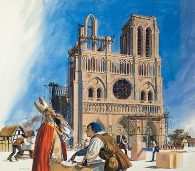 Notre Dame (gouache på papir) af Andrew Howat