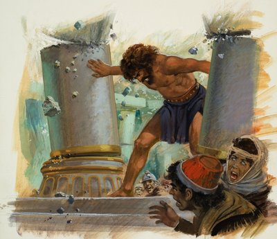 Samson (gouache på papir) af Andrew Howat