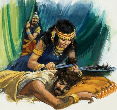 Samson og Dalila (gouache på papir) af Andrew Howat