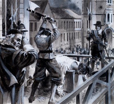 Henrettelsen af kong Charles I i Whitehall, 30. januar 1649 af Andrew Howat