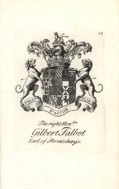 Våbenskjold og våbenskjold af den højre ærede Gilbert Talbot af Andrew Johnston