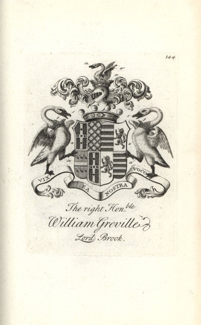 Våbenskjold og våbenskjold af den højre ærede William Greville, 7. Baron Brooke af Andrew Johnston