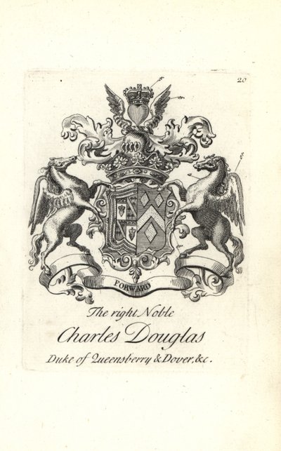 Våbenskjold og våbenskjold af den højre adelige Charles Douglas, 3. hertug af Queensberry og Dover af Andrew Johnston