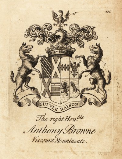 Våbenskjold af den højre ærede Anthony Browne, Viscount Mountacute eller Viscount Montagu af Andrew Johnston