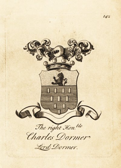 Våbenskjold af den højre ærede Charles Dormer, Lord Dormer, 5. Baron Dormer af Andrew Johnston