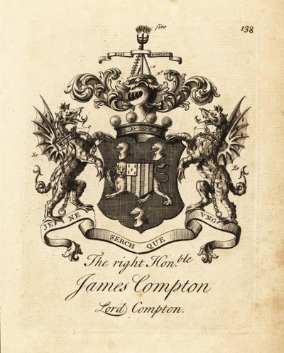 Våbenskjold af den højre ærede James Compton, Lord Compton, 5. jarl af Northampton af Andrew Johnston