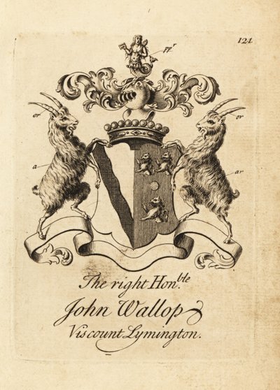 Våbenskjold af den højre ærede John Wallop, Viscount Lymington af Andrew Johnston
