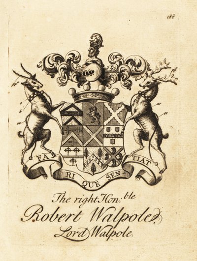 Våbenskjold af den højre ærede Robert Walpole, Lord Walpole, 2. jarl af Orford af Andrew Johnston