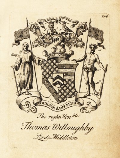 Våbenskjold fra den højre ærede Thomas Willoughby, Lord Middleton af Andrew Johnston