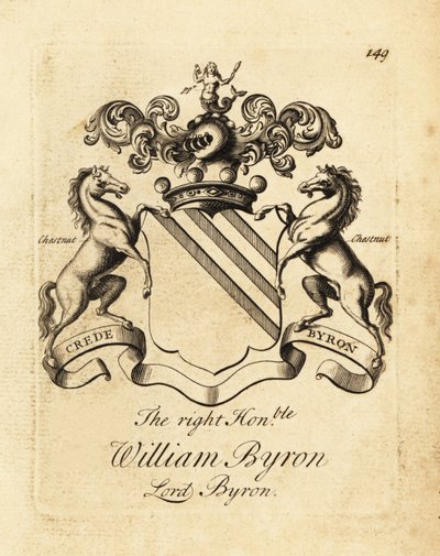 Våbenskjold fra den højre ærede William Byron, Lord Byron, 4. Baron Byron (1670-1736) af Andrew Johnston