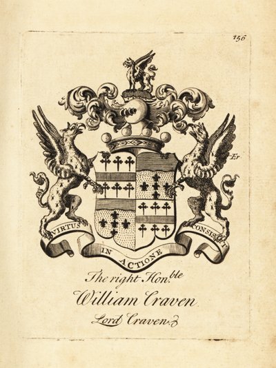 Våbenskjold fra den højre ærede William Craven, Lord Craven, 3. Baron Craven (1700-1739) af Andrew Johnston
