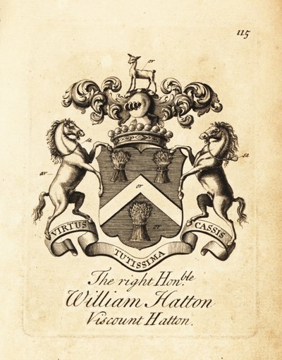 Våbenskjold fra højre, ærede Lawrence Fienes, 5. Viscount Saye og Sele (1690-1742) af Andrew Johnston