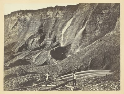 Hydraulic Gold Mining, Near Dutch Flats, Californien, C. P. R. R. af Andrew Joseph Russell